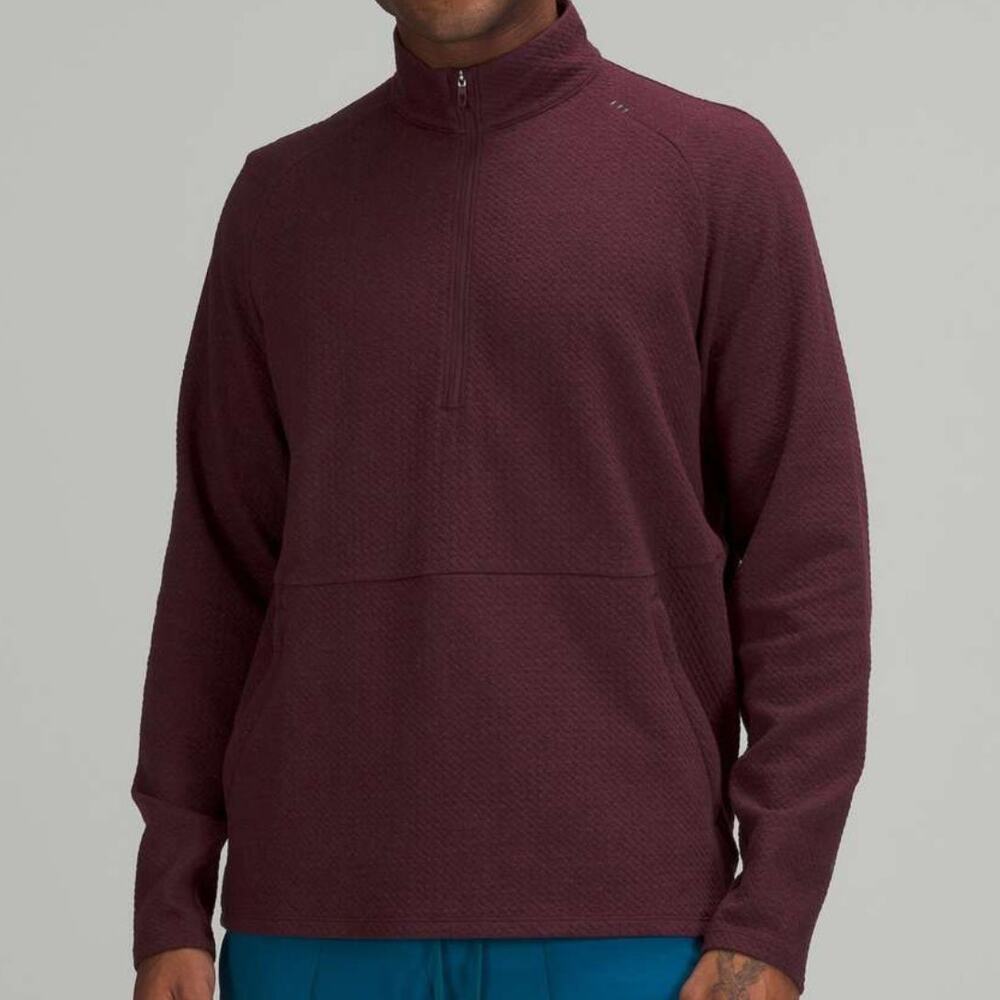 Lululemon At Ease Half Zip Maroon Burgundy Pullover Mens XL